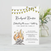 Invitation Fête de feu de jardin d'automne (Debout devant)