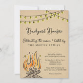 Invitation Fête de feu de joie dans la cour arrière en automn (Devant)