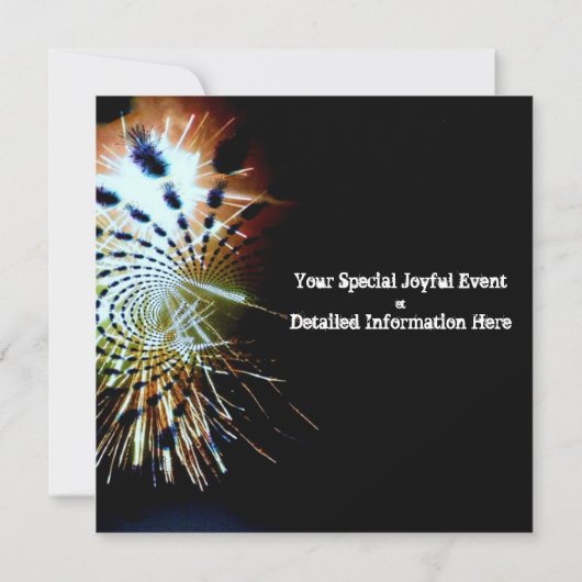 Invitation Fête de feux d'artifice Personnalisation Abstraite (Dos)