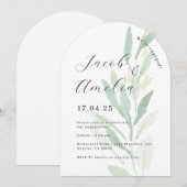 Invitation Fête de fiançailles à feuille d'arche moderne (Devant / Derrière)