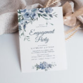 Invitation fête de fiançailles à fleurs bleues