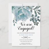 Invitation Fête de fiançailles à fleurs bleues Dusty (Devant)