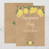 Invitation Fête de fiançailles à la citronneraie rustique (Devant / Derrière)