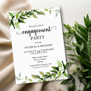 Invitation Fête de Fiançailles à la Foliage Verte