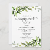 Invitation Fête de Fiançailles à la Foliage Verte (Devant)