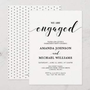 Invitation Fête de fiançailles à la typographie moderne simpl