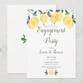 Invitation Fête de fiançailles à la verdure de citron moderne (Devant / Derrière)
