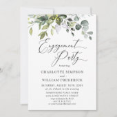 Invitation Fête de fiançailles à la verdure d'eucalyptus à l' (Devant)