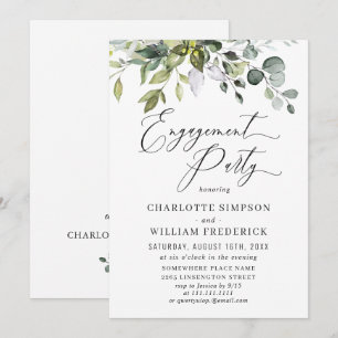 Invitation Fête de fiançailles à la verdure d'eucalyptus à l'