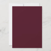 Invitation Fête de fiançailles à l'aquarelle rouge de Marsala (Dos)