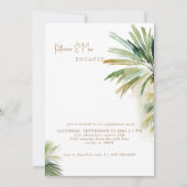 Invitation Fête de fiançailles à l'aquarelle tropicale (Devant)