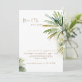 Invitation Fête de fiançailles à l'aquarelle tropicale (Debout devant)