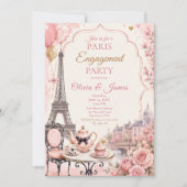 Invitation Fête de fiançailles à Paris (Devant)