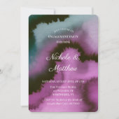 Invitation Fête de Fiançailles Abstraite Violet et Sarcelle H (Devant)