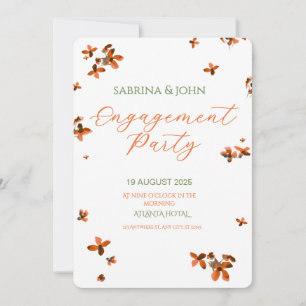 Invitation Fête de fiançailles aquarelle florale Colorée
