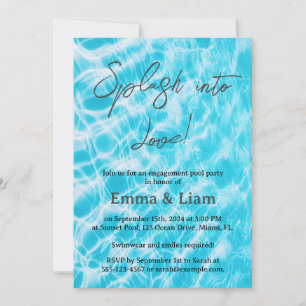 Invitation Fête de fiançailles au bord de la piscine
