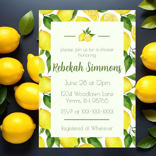 Invitation Fête de fiançailles au citron