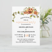 Invitation fête de fiançailles automne halloween citrouille e (Debout devant)