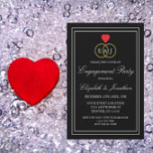 Invitation Fête de fiançailles aux anneaux entrelacés