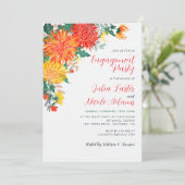 Invitation Fête de fiançailles aux dahlias jaunes pastel du p (Debout devant)