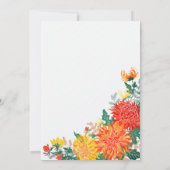Invitation Fête de fiançailles aux dahlias jaunes pastel du p (Dos)