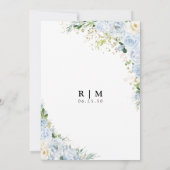 Invitation Fête de fiançailles aux fleurs de eucalyptus bleu (Dos)