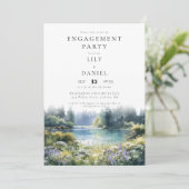 Invitation Fête de fiançailles aux fleurs sauvages au bord du (Debout devant)
