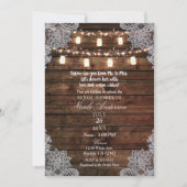 Invitation Fête de fiançailles avec bois de grange rustique e (Devant)