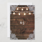 Invitation Fête de fiançailles avec bois de grange rustique e (Dos)
