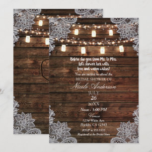 Invitation Fête de fiançailles avec bois de grange rustique e