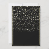 Invitation Fête de fiançailles avec confettis dorés et noirs (Dos)