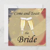 Invitation Fête de Fiançailles avec Drapeau Américain (Devant)