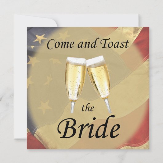 Invitation Fête de Fiançailles avec Drapeau Américain (Devant)