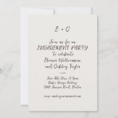 Invitation Fête de fiançailles avec initiales manuscrites Plu (Devant)