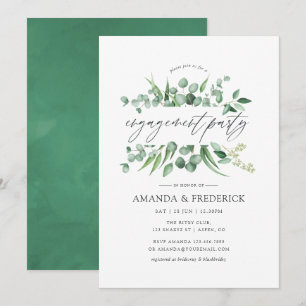 Invitation Fête de fiançailles avec verdure d'eucalyptus à l'