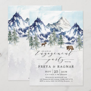 Invitation Fête de fiançailles aventureuse en forêt de montag