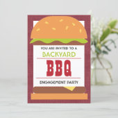 Invitation Fête de fiançailles BBQ dans le jardin (Debout devant)