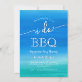 Invitation Fête de fiançailles Beachy I Do BBQ Bleu Vert (Devant)