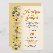 Invitation Fête de fiançailles Beaux Tournesols (Devant / Derrière)