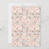 Invitation Fête de Fiançailles Bois Rustique & Roses Romantiq (Dos)