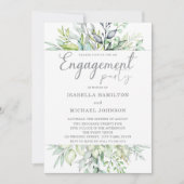 Invitation Fête de fiançailles botanique calligraphique (Devant)