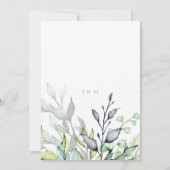 Invitation Fête de fiançailles botanique de calligraphie (Dos)