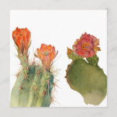 Invitation Fête de fiançailles Cactus Aquarelle Floral Script (Dos)