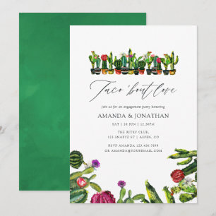 Invitation Fête de fiançailles Cactus Succulents