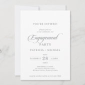 Invitation Fête de fiançailles calligraphie chic classique (Devant)