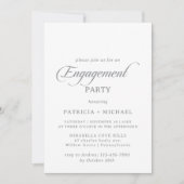 Invitation Fête de fiançailles calligraphie Chic Classique (Devant)