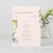 Invitation Fête de Fiançailles Champagne À Nous Rosé  (Debout devant)