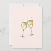 Invitation Fête de Fiançailles Champagne À Nous Rosé  (Dos)