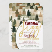 Invitation Fête de Fiançailles Chemise de Flanelle et Boisson (Devant / Derrière)