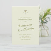Invitation Fête de Fiançailles Classique Olive Martini (Debout devant)